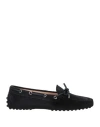 Tod's Woman Loafers Navy Size 7.5 Leather In Black