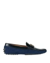 Tod's Woman Loafers Navy Size 7.5 Textile Fibers, Leather
