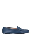 Tod's Round Head Loafer Shoes In Navy