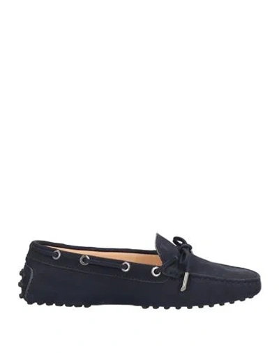 TOD'S TOD'S WOMAN LOAFERS NAVY SIZE 6.5 SOFT LEATHER