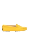 Tod's Woman Loafers Ocher Size 8 Calfskin In Yellow