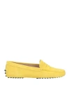 Tod's Woman Loafers Ocher Size 8 Leather In Yellow