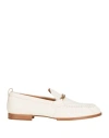 Tod's Logo Chain-link Loafers In Off White