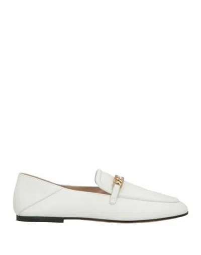 Tod's White Calfskin Moccasin With Gold Bar And Velcro Closure In Multi
