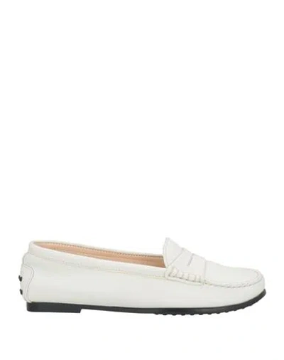 Tod's Woman Loafers Off White Size 6.5 Soft Leather