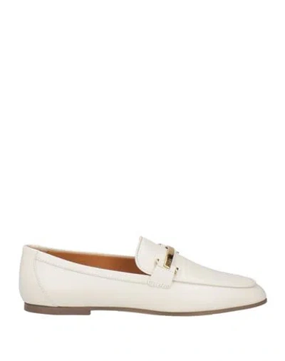 Tod's Woman Loafers Off White Size 7 Leather In Multi