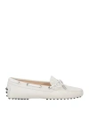 Tod's Woman Loafers Off White Size 7.5 Soft Leather