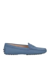 Tod's Round Head Loafer Shoes In Blue
