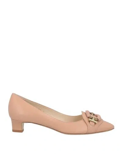 Tod's Woman Loafers Antique Rose Size 5 Soft Leather In Pink