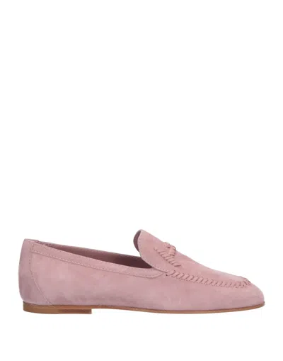 Tod's Woman Loafers Antique Rose Size 5.5 Leather In Pink