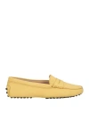 Tod's Woman Loafers Pastel Yellow Size 5.5 Leather