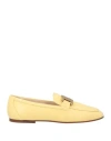 Tod's Woman Loafers Pastel Yellow Size 8 Soft Leather