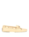 Tod's Woman Loafers Pastel Yellow Size 8 Soft Leather