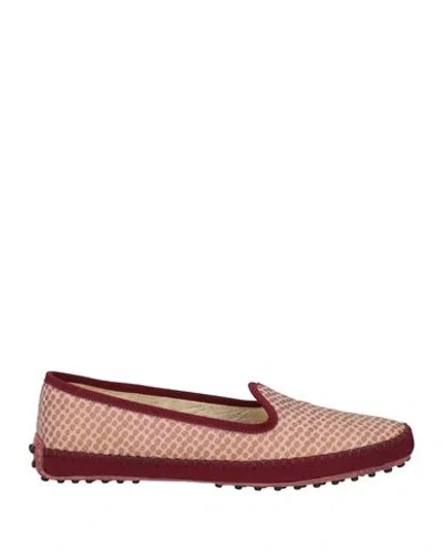 Tod's Woman Loafers Pink Size 7.5 Textile Fibers