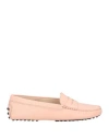 Tod's Woman Loafers Pink Size 7 Leather In Pink