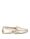 Tod's Women's Gommini Mocassino Metallic Leather Loafers In Grey