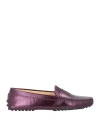 Tod's Woman Loafers Plum Size 7 Soft Leather In Purple