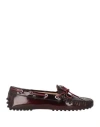 Tod's Woman Loafers Plum Size 8 Leather
