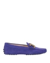 Tod's Woman Loafers Purple Size 8 Leather