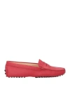 Tod's Woman Loafers Red Size 8 Leather