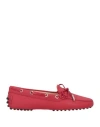 Tod's 10mm Suede Loafers In Red