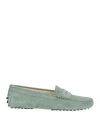 Tod's Woman Loafers Sage Green Size 8 Leather