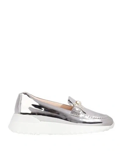 Tod's Woman Loafers Silver Size 7 Soft Leather
