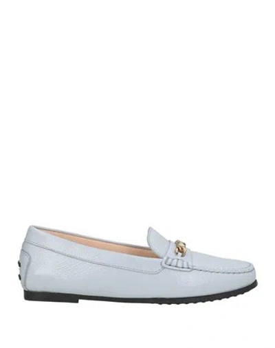 Tod's Woman Loafers Sky Blue Size 6 Leather