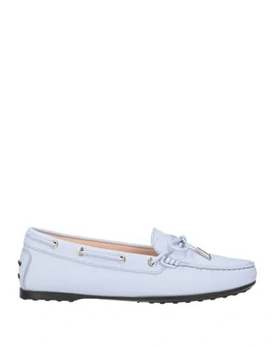 Tod's Woman Loafers Sky Blue Size 5.5 Leather