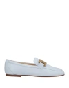 Tod's Woman Loafers Sky Blue Size 6.5 Soft Leather