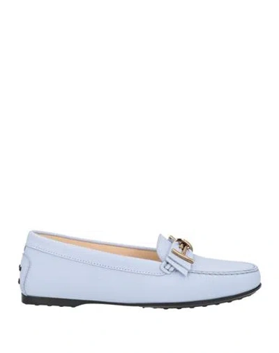 Tod's Woman Loafers Sky Blue Size 7.5 Leather