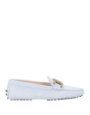 Tod's Woman Loafers Sky Blue Size 9 Leather