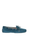 Tod's Woman Loafers Slate Blue Size 4.5 Leather