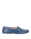 Tod's Woman Loafers Slate Blue Size 7 Soft Leather