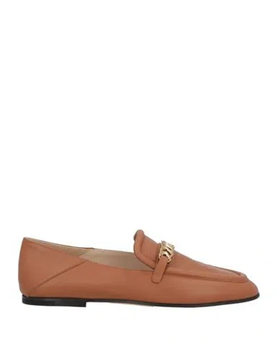 Tod's Woman Loafers Tan Size 8 Leather In Brown