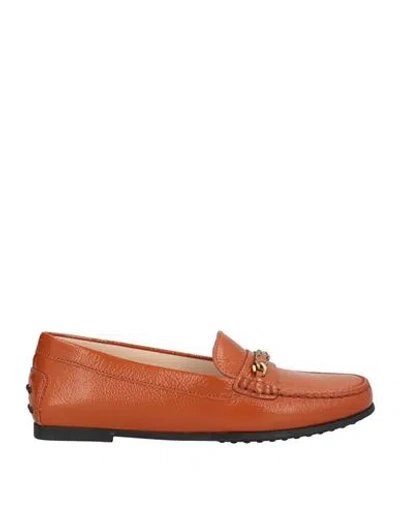 Tod's Woman Loafers Tan Size 8 Leather In Brown