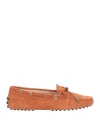 Tod's Woman Loafers Apricot Size 6.5 Leather In Brown