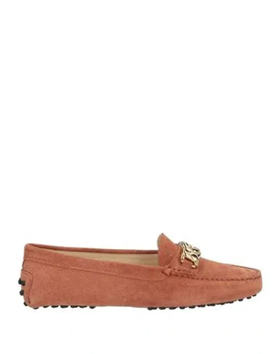 Tod's Woman Loafers Tan Size 8 Leather In Brown