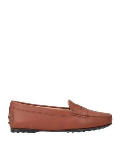 Tod's Penny-strap Loafers In Brown