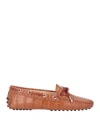 TOD'S TOD'S WOMAN LOAFERS TAN SIZE 8 LEATHER