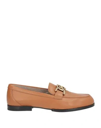 Tod's Woman Loafers Tan Size 9.5 Leather In Brown