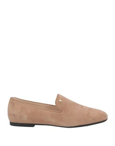 Tod's Woman Loafers Taupe Size 5.5 Soft Leather In Grey