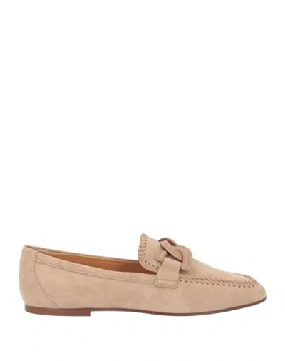 Tod's Woman Loafers Taupe Size 8 Leather In Brown