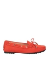 Tod's Gommino Nubuck Leather Loafers In Tomato Red