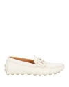 Tod's Leather Kate Gommino Bubble Loafers In White