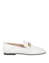 Tod's Woman Loafers White Size 8 Leather