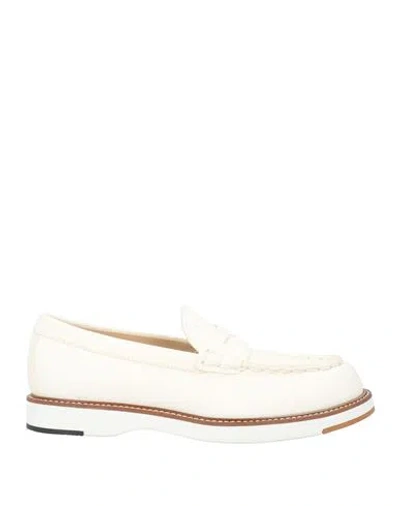 Tod's Woman Loafers White Size 8 Leather In Neutral