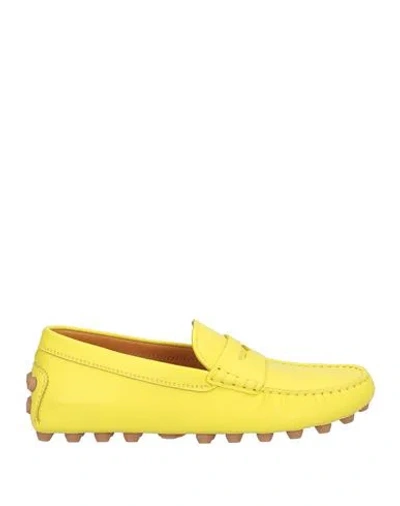 Tod's Woman Loafers Yellow Size 8 Leather