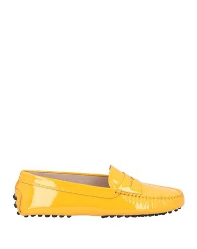 Tod's Woman Loafers Yellow Size 8 Soft Leather