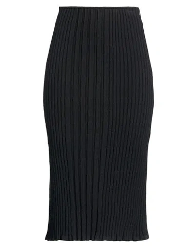 Tod's Woman Midi Skirt Black Size S Virgin Wool, Polyester